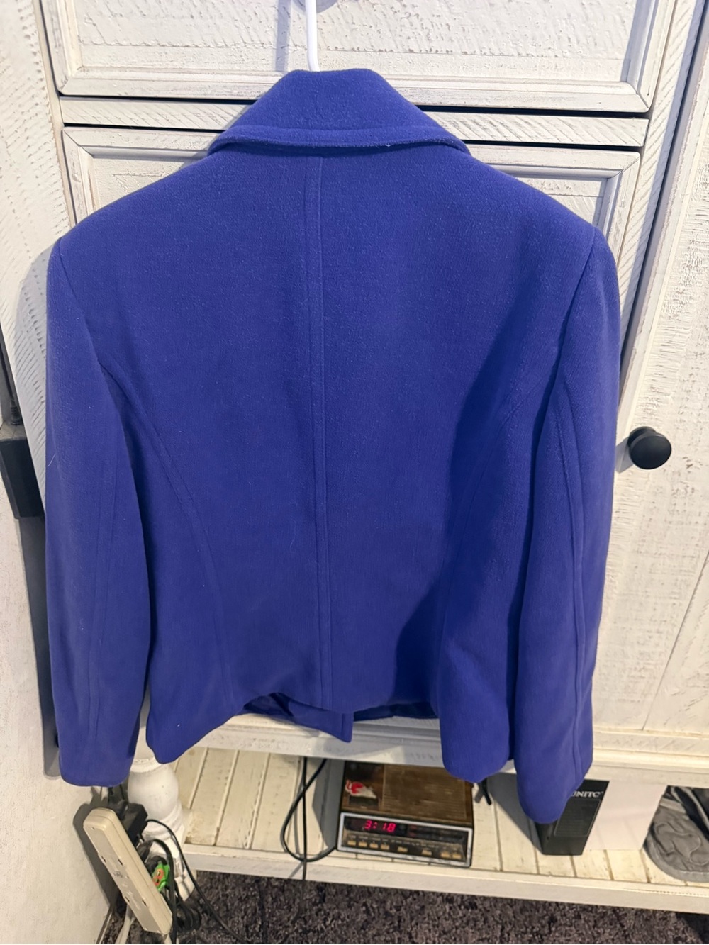 Evan Picone Royal Purple Wool-Blend Pea Coat - Picture 4 of 4
